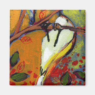 16 oiseaux, aucuns 14 - aimant carré