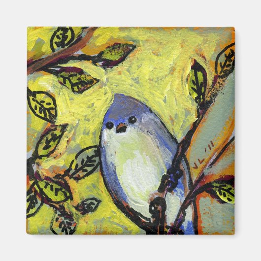 16 Oiseaux, no 12 - Aimant Carré (Devant)