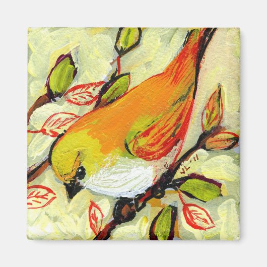 16 Oiseaux, no 4 - Aimant Carré (Devant)