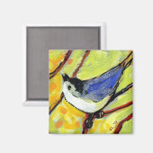 16 Oiseaux, no 6 - Aimant Carré (Recto/Verso)