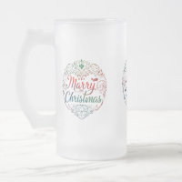 16 oz de tasse de verre dépoli - Joyeux Noël Editi