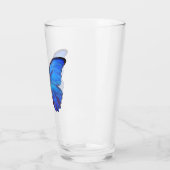 16 oz Glass Blue Butterfly Glas (Links)