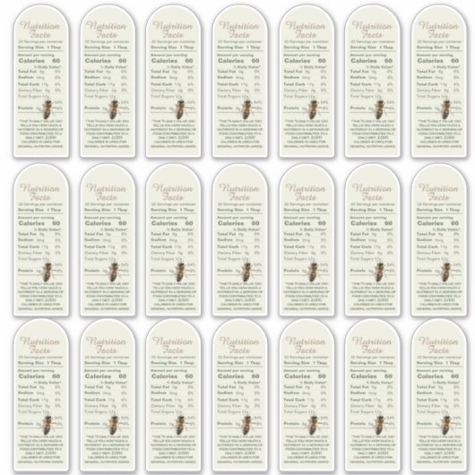 16 oz Muth Honey Jar en bij Nutrition Facts Label (Voorkant)