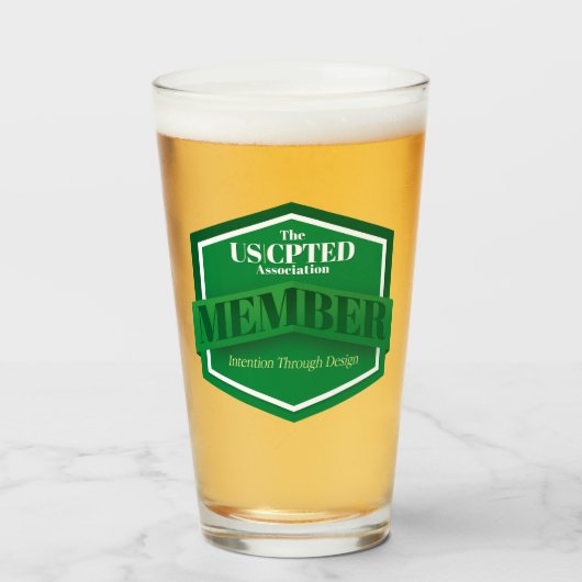 16 oz US CPTED Association Member Beer Glass Glas (Voorkant gevuld)