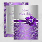 16 Paarse aankondigingen van Bow en Roos (Voorkant / Achterkant)