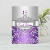 16 Paarse en zilveren aankondigingen (Staand voorkant)