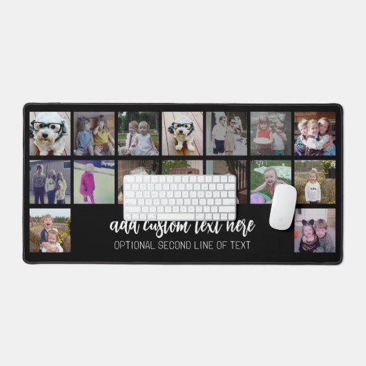 16 Photo Collage - Script Blanc 2 Lignes Texte (Clavier et souris)