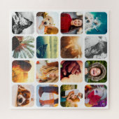 16 Photo Jigsaw Puzzle Modèle Blanc arrondi (Horizontal)