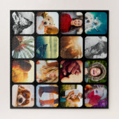 16 Photo Jigsaw Puzzle Modèle Noir arrondi (Horizontal)