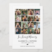 16 Photos Collage Funéraire Cartes de prières comm (Devant / Derrière)