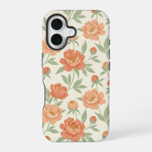 16 Pivoine Corail en Fleur Coque iPhone à motif flo