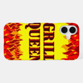 16 Plus Coque iphone barbecue Grill Queen Red Flames (Verso Horizontal)