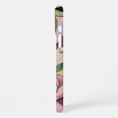 16 Plus Coque iPhone Fleur Rose Élégant Vitrail (Côté gauche)