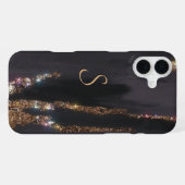 16 Plus Coque Monogrammé Black Gold moderne - Mate iPhone (Verso Horizontal)