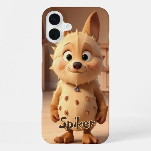 16 Plus Coque monogramme de dessin animé - Mate iPhone (Verso)
