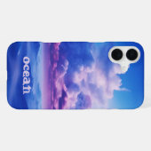 16 Plus Coque Monogrammé Océan Bleu - Mate iPhone (Verso Horizontal)