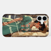 16 Plus Coque monogramme vintage - Mate iPhone (Verso Horizontal)