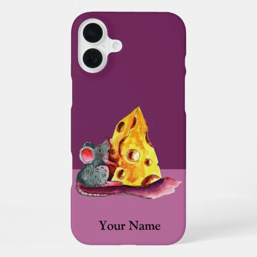 16 Plus Cute Rat Manger Fromage Coque Iphone (Verso)