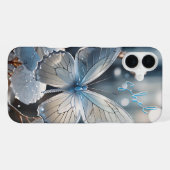 16 Plus Étui Monogramme Papillon Blanc - Mate Coque iPhone (Verso Horizontal)