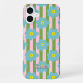 16 Plus Flower Power Stripes Personnaliser le Coque iphone (Verso)