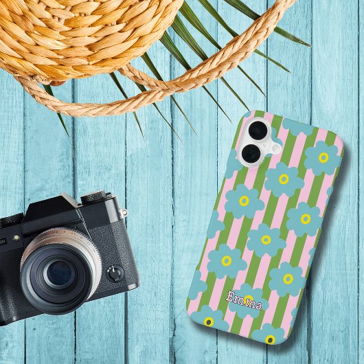 16 Plus Flower Power Stripes Personnaliser le Coque iphone