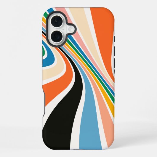 16 Plus Retro Stripes Abstrait iPhone / coque ipad (Verso)
