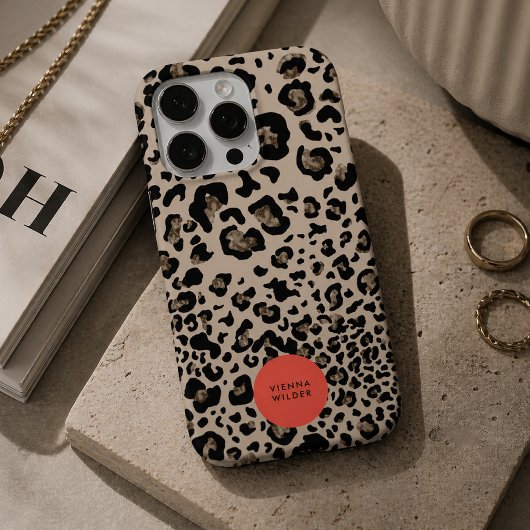 16 Pro Coque iPhone à Imprimé Léopard | Housse de Télépho