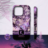 16 Pro Coque iphone de Monogramme à la mode violet rose