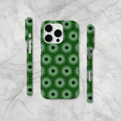 16 Pro Coque iphone de Motif unique Circulaire Vert Fleur