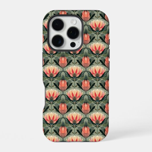 16 Pro Coque iphone de Motif vert de corail tropical (Verso)