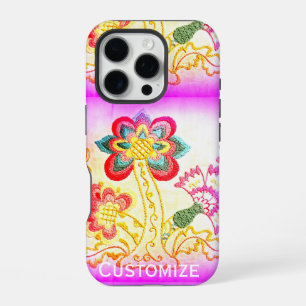 16 Pro coque iphone de palmier psychédélique des années 7