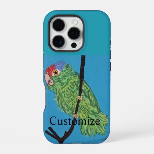 16 Pro coque iphone de perroquet vert (Verso)