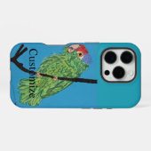 16 Pro coque iphone de perroquet vert (Verso Horizontal)