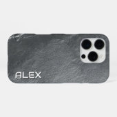 16 Pro Coque iphone de texture en ardoise grise (Verso Horizontal)