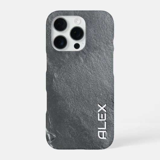 16 Pro Coque iphone de texture en ardoise grise (Verso)
