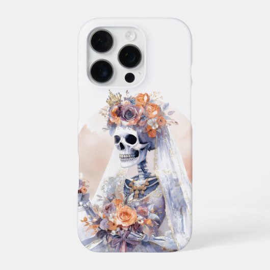 16 Pro Coque iphone éffrayant de squelette d'Halloween (Verso)