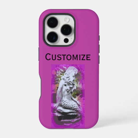 16 Pro coque iphone violette sirène assise (Verso)