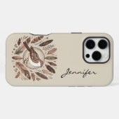 16 Pro Max Boho Bird Indian Feather iPhone / coque ipad (Verso Horizontal)