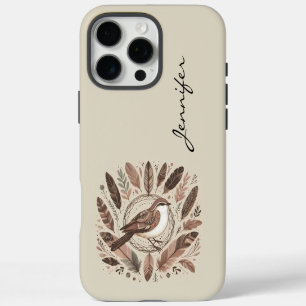 16 Pro Max Boho Bird Indian Feather iPhone / coque ipad