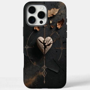 16 Pro Max Coque iphone de Boho foncé au coeur fissuré