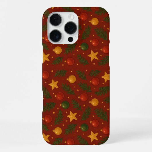 16 Pro Max Coque iphone de Noël rouge - Décor de vacances Vin (Verso)