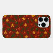 16 Pro Max Coque iphone de Noël rouge - Décor de vacances Vin (Verso Horizontal)