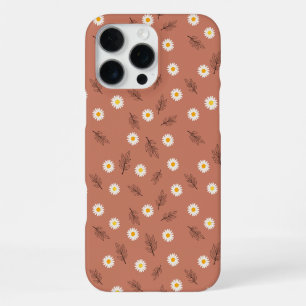 16 Pro Max Coque iPhone Fleur de Pâquerette en Terracotta Rus