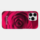 16 Pro Max Étui iPhone Coque Rose Rouge (Verso Horizontal)