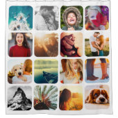 16 rideau de douche blanche arrondi Modèle photo (Devant)