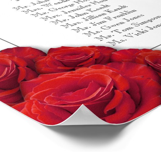 16 rode rozentekaart met 20 rozenen poster (Hoek)