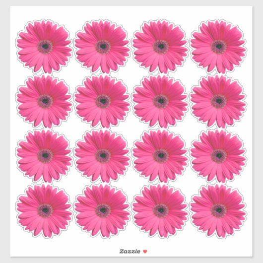 16 Roze Gerbera Daisy Bloem Kiss-Cut Stickers (Vel)