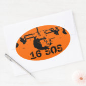 16 SOS-Sticker Ovale Sticker (Envelop)