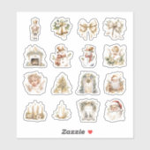 16 Stickers Vinyl Coupés Sur Mesure De Noël (Feuille)