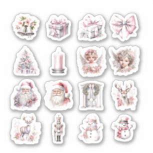 16 Stickers Vinyl Coupés Sur Mesure De Noël